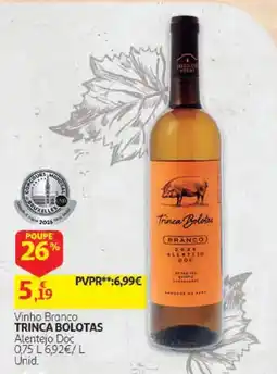 Auchan Vinho Branco Trinca Bolotas promoção