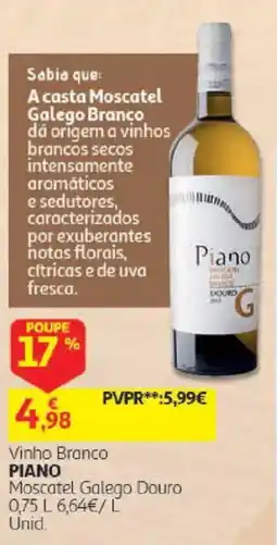 Auchan Vinho branco piano promoção