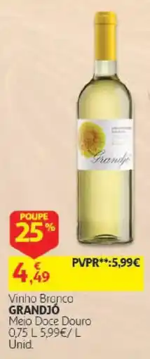 Auchan Vinho Branco Grandjô promoção