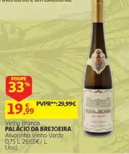Auchan Vinho Branco Palácio da Brejoeira promoção