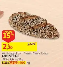 Auchan Pão integral com massa mãe e grãos ancestrais promoção