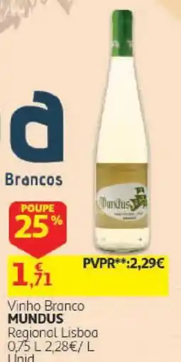 Auchan Vinho Branco Mundus promoção