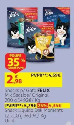 Auchan Snacks p/ Gato FELIX Mix Seaside/ Original promoção
