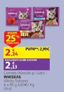 Auchan comida húmida p/ gato whiskas promoção