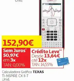 Auchan calculadora gráfica texas ti-nspire cx ii-t promoção