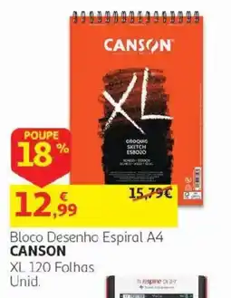 Auchan Bloco Desenho Espiral A4 Canson XL promoção