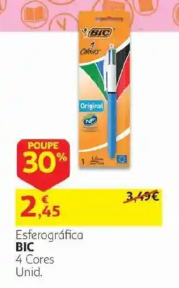 Auchan Esferográfica bic 4 cores promoção