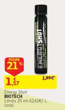 Auchan energy shot biotech promoção
