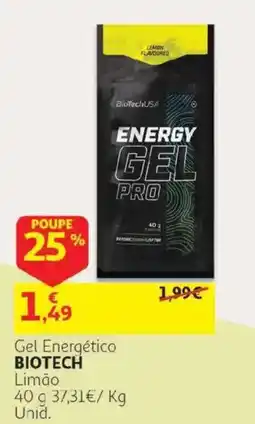 Auchan Gel Energético Biotech Limão promoção