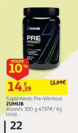 Auchan Suplemento Pre-Workout Zumub Ananás promoção