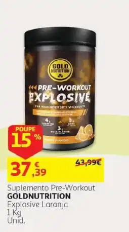 Auchan Suplemento Pre-Workout Goldnutrition Explosive Laranja promoção