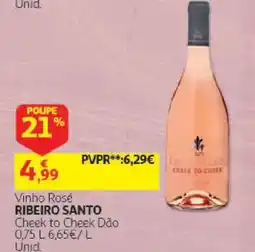 Auchan Vinho Rosé Ribeiro Santo Cheek to Cheek Dão promoção