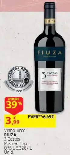 Auchan Vinho Tinto Fiuza 3 Castas Reserva Tejo promoção