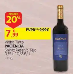 Auchan Vinho Tinto Pacioncia promoção