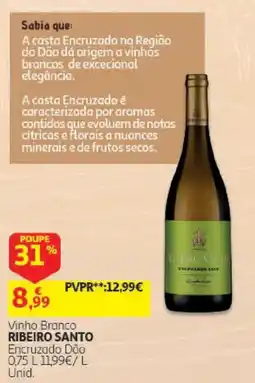 Auchan Vinho Branco Ribeiro Santo Encruzado Dão promoção