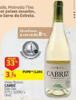 Auchan Vinho Branco Cabriz promoção
