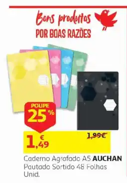 Auchan Caderno Agrafado A5 Auchan promoção