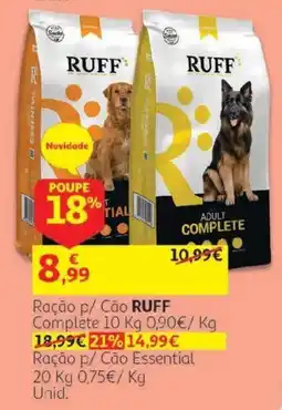 Auchan Ração p/ Cão RUFF Complete promoção