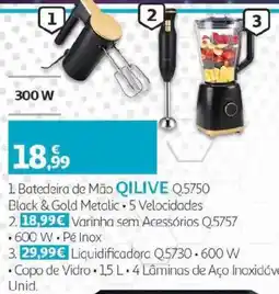 Auchan Batedeira de mão qilive q.5750 black & gold metallic promoção