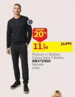 Auchan Pullover c/ Botões/ Calças Sarja 5 Botões INEXTENSO Homem Unid. promoção