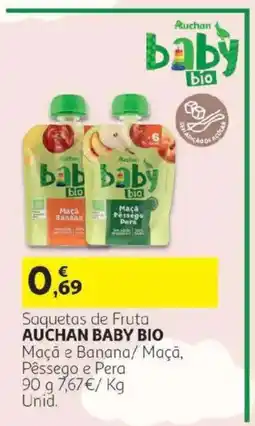 Auchan saquetas de fruta auchan baby bio promoção
