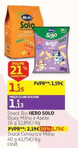 Auchan Snack Bio Hero Solo Bluey Milho e Azeite promoção
