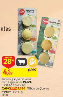 Auchan Tábua Queijos de Vaca com Especiarias Paiva promoção