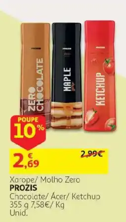 Auchan Xarope/ Molho Zero PROZIS promoção