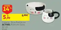 Auchan Caneca/ Taça Porcelana ACTUEL Formato Gato promoção