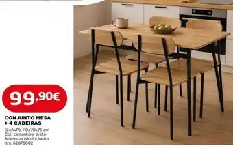 Conjunto mesa + 4 cadeiras
