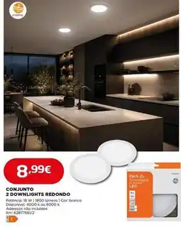 Bricomarché Conjunto 2 downlights redondo promoção
