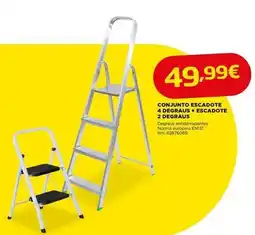 Bricomarché Conjunto escadote 4 degraus + escadote 2 degraus promoção