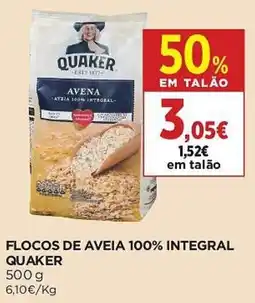 El Corte Inglés Flocos de aveia 100% integral quaker promoção