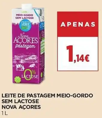 Leite de pastagem meio-gordo sem lactose nova açores