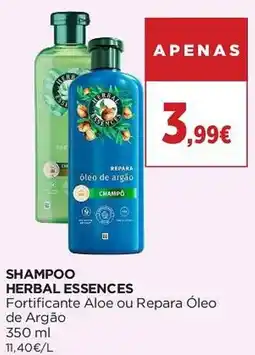 El Corte Inglés shampoo herbal essences fortificante aloe ou repara óleo de argão promoção