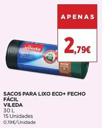 Sacos para lixo eco+ fecho fácil vileda