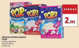 El Corte Inglés Pipocas micro-ondas popz promoção