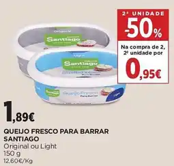 El Corte Inglés Queijo fresco para barrar santiago original ou light promoção