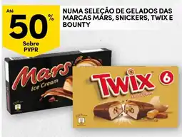 Continente Numa seleção de gelados das marcas mårs, snickers, twix e bounty promoção