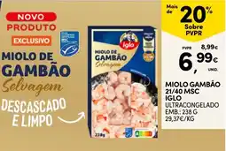 Continente Miolo gambão 21/40 msc iglo promoção