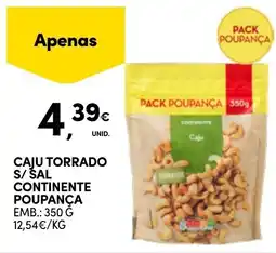 Continente Caju torrado s/ sal continente poupança promoção