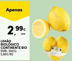 Continente Limão biológico continente bio promoção