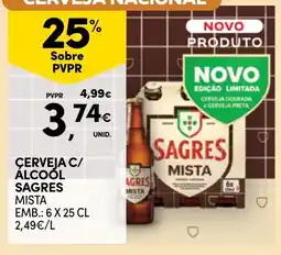 Continente Cerveja c/ álcool sagres mista promoção