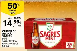 Continente Cerveja c/ alcool sagres promoção
