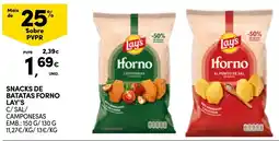 Continente Snacks de batatas forno lay's promoção