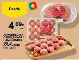 Continente Almôndegas/ carne picada/ hamburguer misto continente promoção