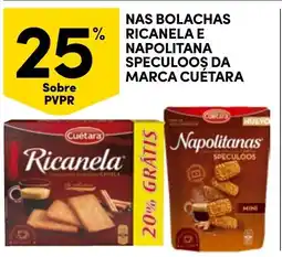 Continente Nas bolachas ricanela e napolitana speculoos da marca cuétara promoção