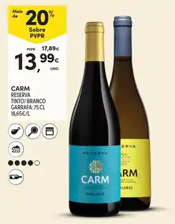 Continente Carm reserva tinto/branco promoção