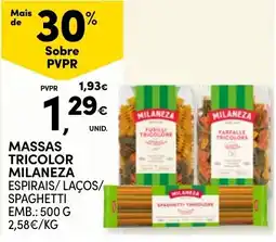 Continente Massas tricolor milaneza promoção