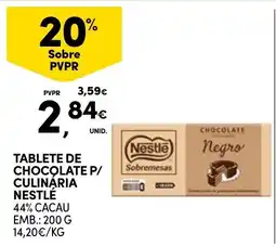 Continente Tablete de chocolate p/ culinária nestlé promoção